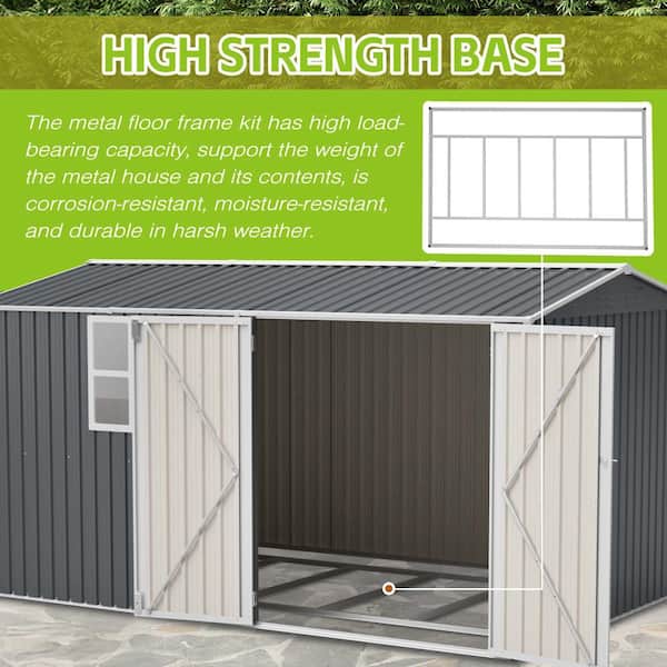 12 ft. W x 8 ft. D Outdoor Storage Shed, XL Heavy-Duty Steel