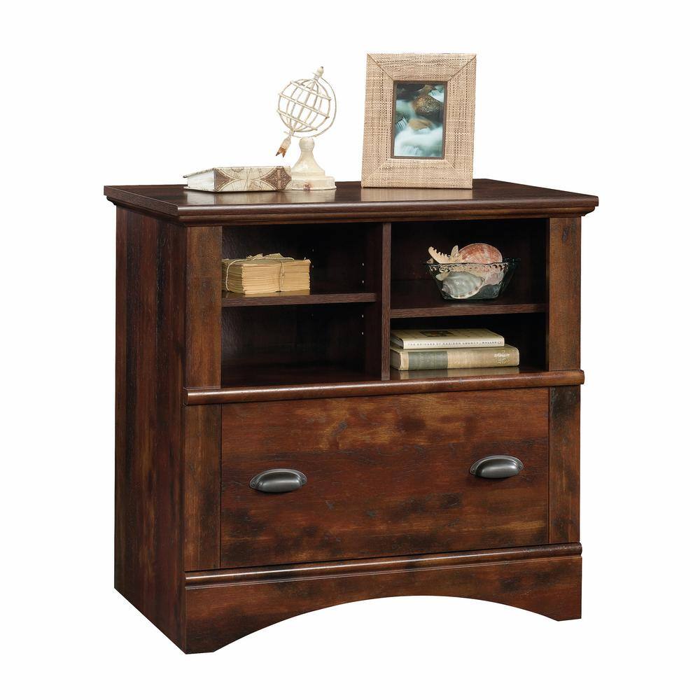 Curado Cherry Lockable Lateral Filing Cabinet with Shelves