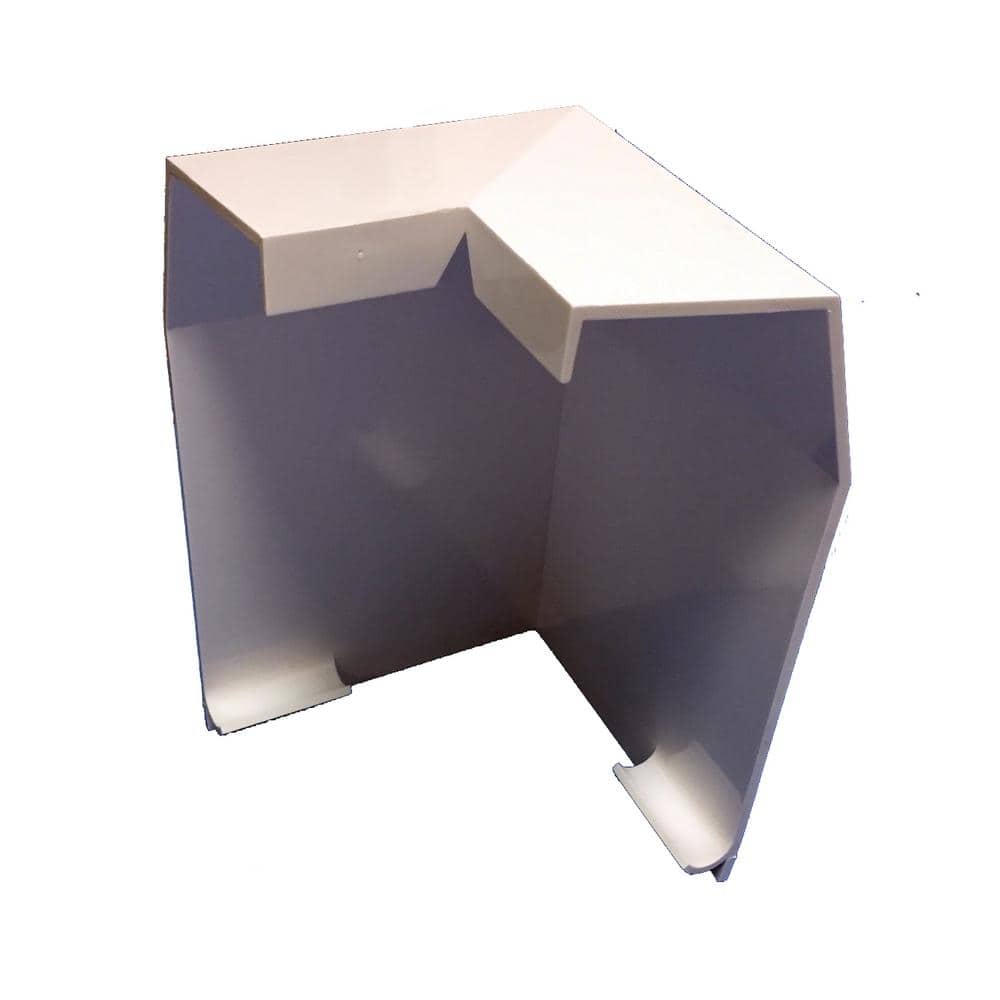 Gray and Off-White Polymer Baseboard Corner Cover