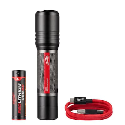 Husky 800 Lumens Dual Power LED Rechargeable Focusing Flashlight with  Rechargeable Battery and USB-C Cable Included HSKY800DPFL - The Home Depot