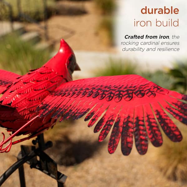 Alpine Corporation Metal Rocking Cardinal Stake NCY408 - The Home