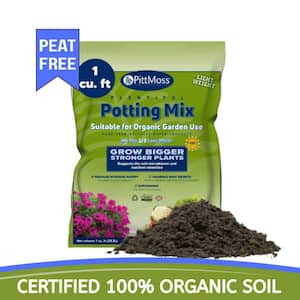 PittMoss Plentiful 1 cu. ft. Organic Peat-Free Potting Soil Mix with Organic Fertilizer
