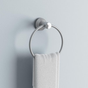 Nirvana Towel Ring in Satin Nickel