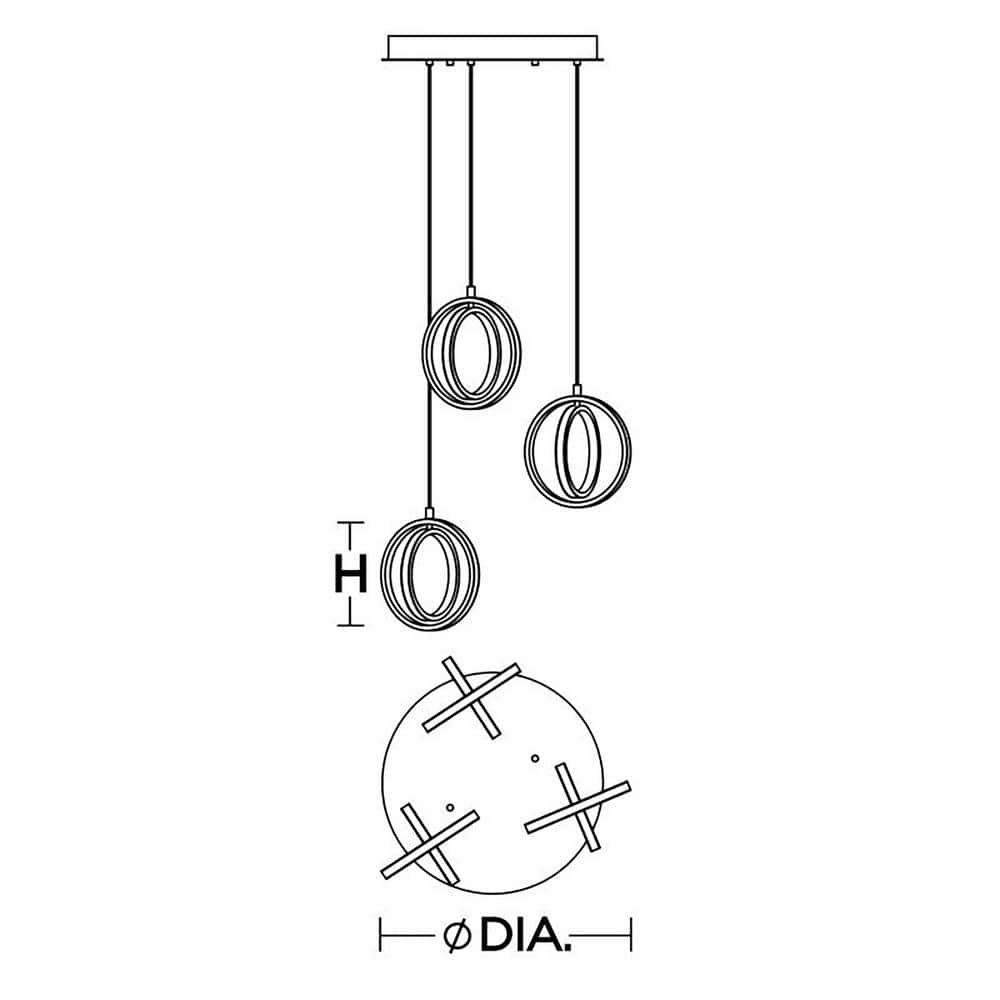 Lock 23" Satin Brass Aluminum LED Round Pendant Light