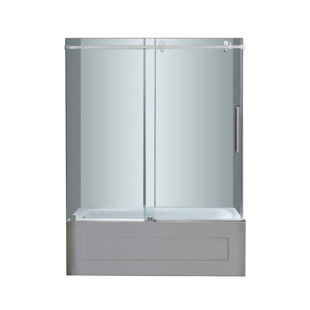 Moselle 60" Frameless Sliding Tub Door with Clear Glass
