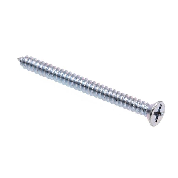 Prime-Line #8 x 2 in. Zinc Plated Steel Phillips Drive Flat Head Self-Tapping Sheet Metal Screws (75-Pack)
