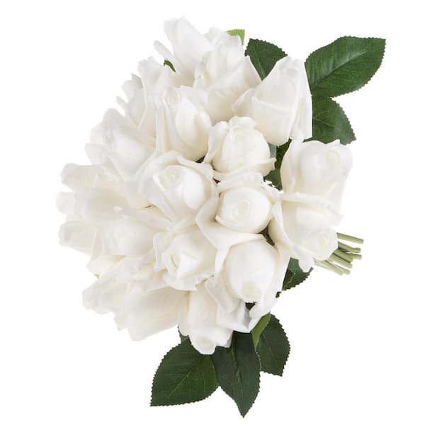 Earth Worth Artificial White Roses (Set of 24)