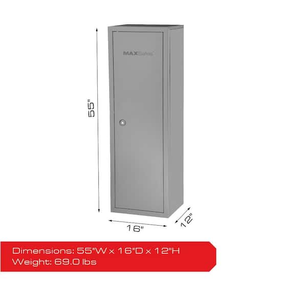 12 Gun KD Steel Cabinet with Key Lock Access in Matte Grey