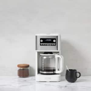 Generous Brew 14-Cup Ivory/Chrome Drip Coffee Maker with Adjustable Keep Warm and Anti-Drip Functions