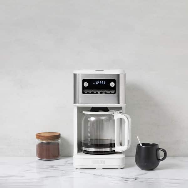 Generous Brew 14-Cup Ivory/Chrome Drip Coffee Maker with Adjustable Keep Warm and Anti-Drip Functions