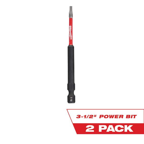 Milwaukee SHOCKWAVE Impact Duty 3-1/2 in. T10 Torx Alloy Steel Screw Driver Bit (2-Pack)