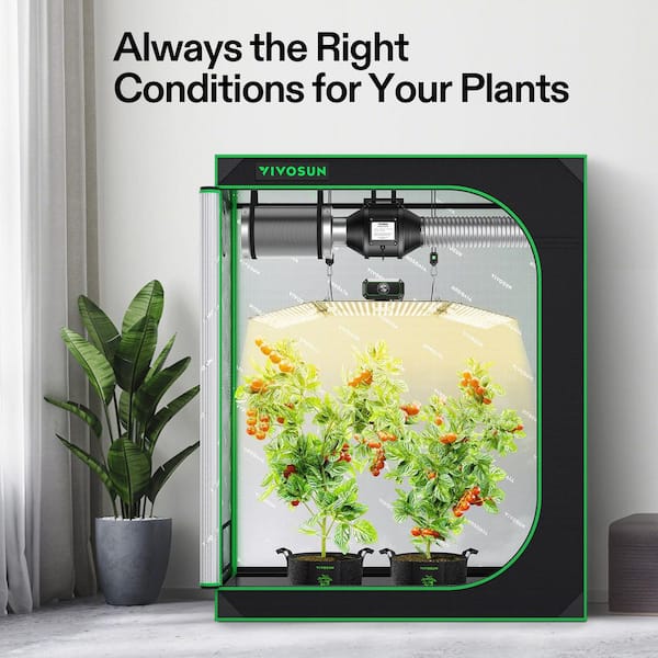 VIVOSUN 4 ft. x 2 ft. Black Grow Tent Kit with Full Spectrum LED