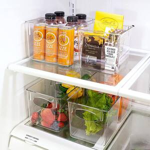 6-Pack Clear Plastic Stackable Pantry Organizer Set Storage Bins for Fridge