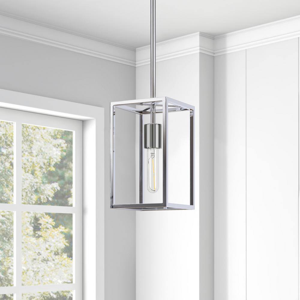 Cuadro Brushed Nickel Geometric Square Pendant Light