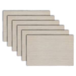 Natural Shimmer 18 in. x 12 in. Ivory Lurex Reversible Texteline Wipe Clean Placemat Set of 6
