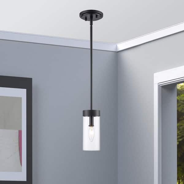 Bel Air Lighting Crosby 1-Light Black Mini Pendant Light Fixture