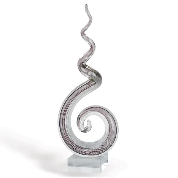 HomeRoots 20 in. Multicolor Multicolor Glass Corkscrew Centerpiece Tall