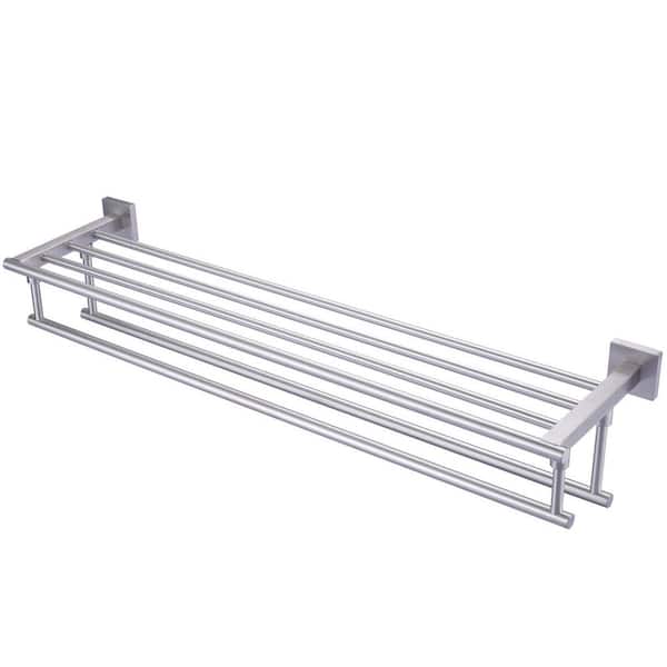 32 in. Wall Mounted Double Towel Bar in Brushed Nickel