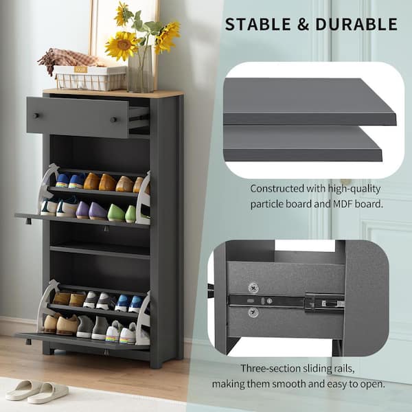 Harper & Bright Designs 47.2 in. H x 23.6 in. W Gray Wood