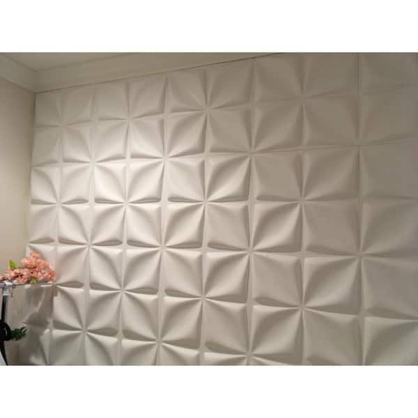 Art3d White 11.8 in. x 11.8 in. Decorative Textured PVC 3D Wall Panels  Interior Wall Decor (Pack of 33-Tiles) (32 sq.ft./Box) A10hd325 - The Home  Depot
