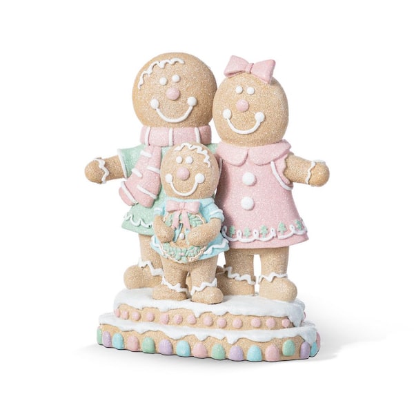 10.25 in. H Resin Christmas Gingerbread Man Family Table Decor