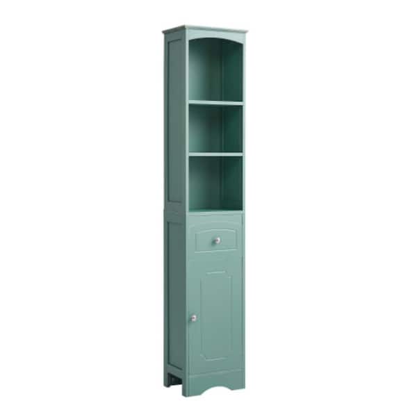 Sanlan 13.4 in. W x 9.1 in. D x 66.90 in. H Green Linen Cabinet