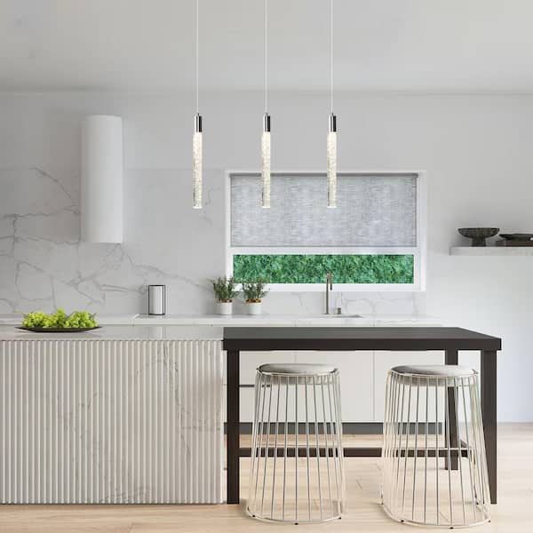 UMEILUCE LED 6-Watt 1-Light 3-Pack Chrome Mini Pendant Light for