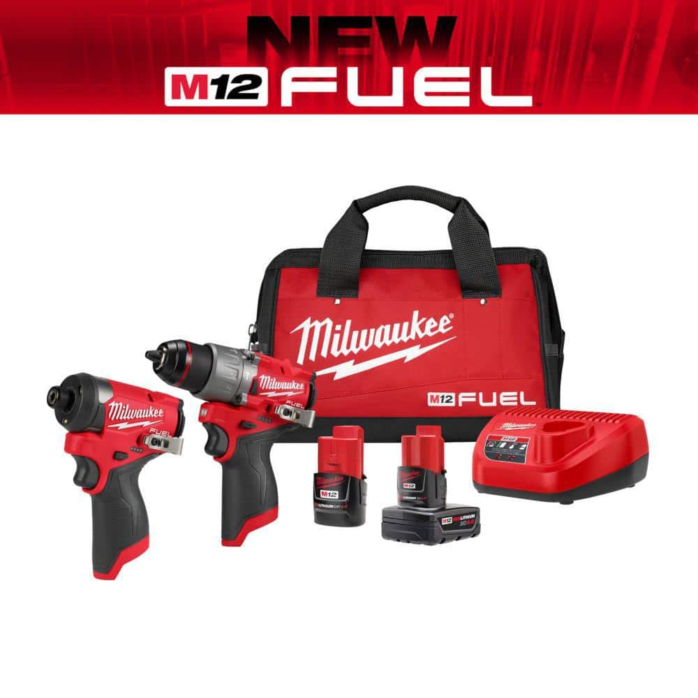 Milwaukee M12 FUEL 12-Volt Lithium-Ion Brushless Cordless Hammer Drill and  Impact Driver Combo Kit w/2 Batteries and Bag (2-Tool) 3497-22 The Home  Depot
