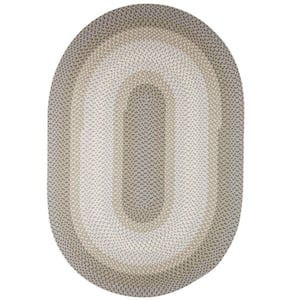 Pioneer Frosty Multi 5 ft. x 8 ft. Oval Indoor/Outdoor Braided Area Rug