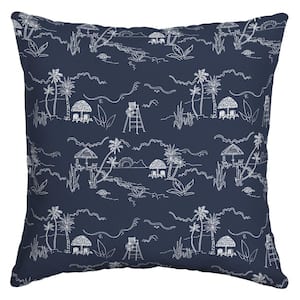 Beach Scene Square Outdoor Throw Pillow (2-Pack)