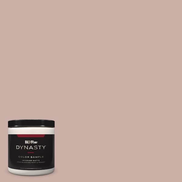 BEHR DYNASTY 8 oz. #HDC-CT-07A Vintage Tea Rose One-Coat Hide Matte Interior/Exterior Paint and Primer Sample