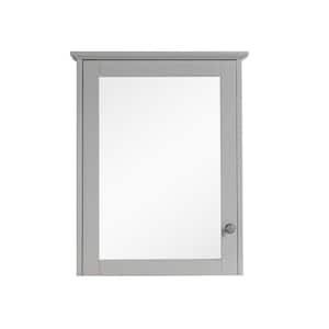 24 in. W x 30 in. H Rectangular Framed Wall Mounted Wood Bathroom Vanity Mirror Cabinet in Grey,Soft-Close,Easy Hang