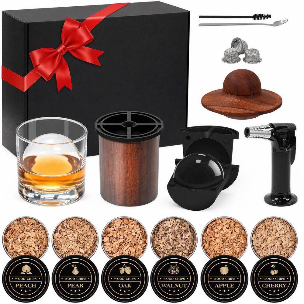 1-Piece Clear Oak Wood Whiskey Smoker Kit with Torch and Ice Ball Molds for Home Bar and Cocktail Drinks price history on PriceWatchPro