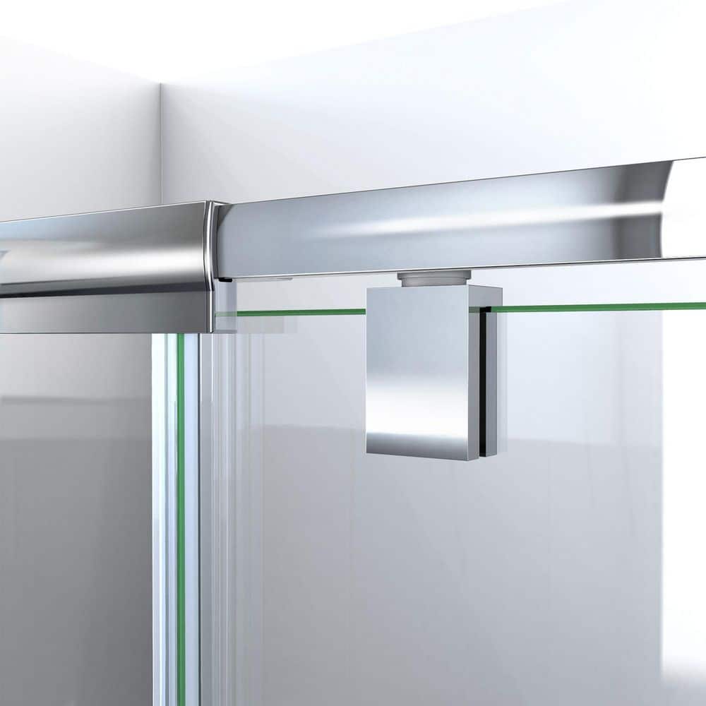 Flex Chrome Semi-Frameless Shower Door with Acrylic Wall Kit