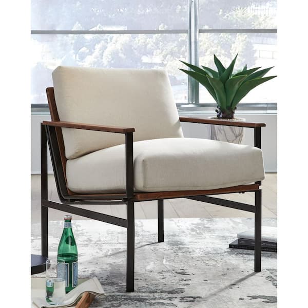 Tilden Beige Polyester Arm Chair with Removable Cushions
