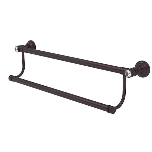 Allied Brass Carolina Crystal Collection 30-in Towel Shelf with Double Towel Bar in Antique Bronze Allied Brass Carolina Crystal Collection 30-in Towel Shelf with Double Towel Bar in Antique Bronze