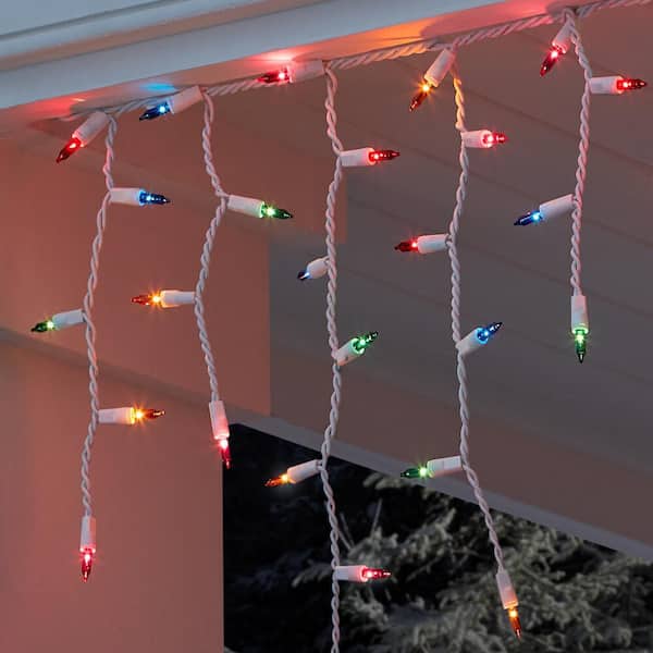 Home Accents 100 LED Dome Icicle Lights Multi Color Holiday Christmas Decoration 
