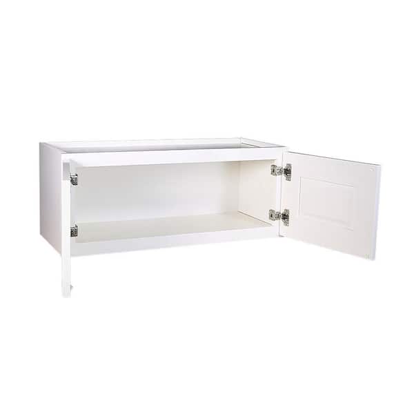 Design House Brookings Solid Wood Assembled Shaker 33 in. x 12 in. x 12 in. 2 Door Bridge Wall Kitchen Cabinet W3312 in White