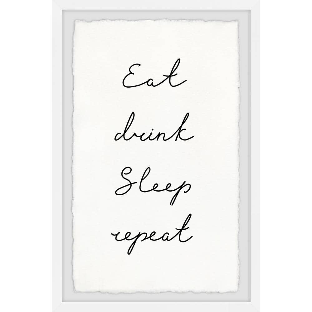 Eat Drink Sleep Repeat by Marmont Hill Framed Typography Art Print 12 in. x
