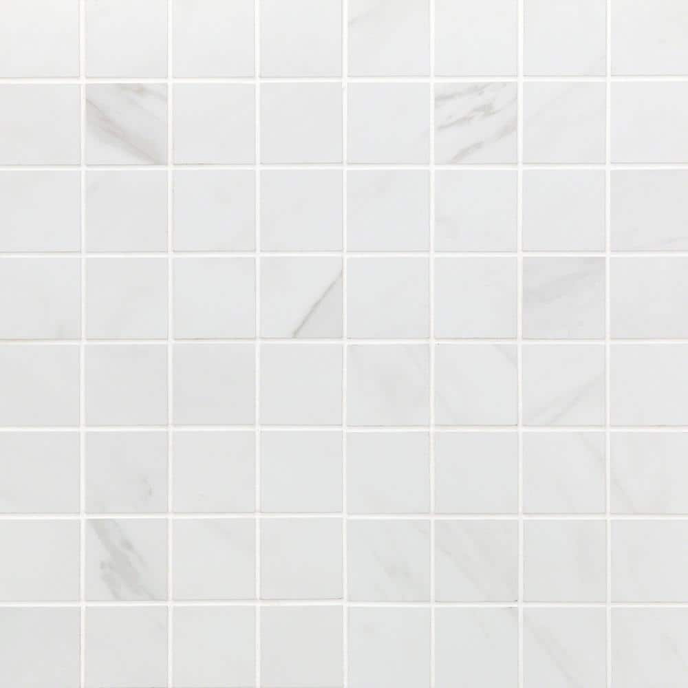 Ivy Hill Tile Essential Marble Bianco 11.75 in. x 11.75 in. 10mm Matte ...