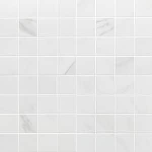 Essential Marble Bianco 11.75 in. x 11.75 in. 10mm Matte Porcelain Mosaic Floor and Wall Tile (.96 sq. ft.)