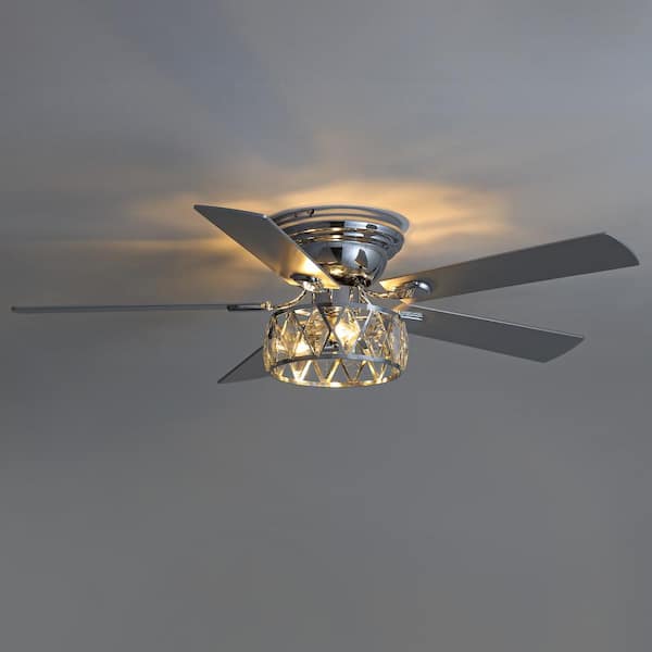 Flashwind Bernard 52 in. Indoor Chrome Chandelier Hugger Ceiling