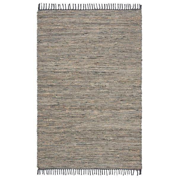 Vintage Leather Gray 5 ft. x 8 ft. Solid Speckled Gradient Area Rug