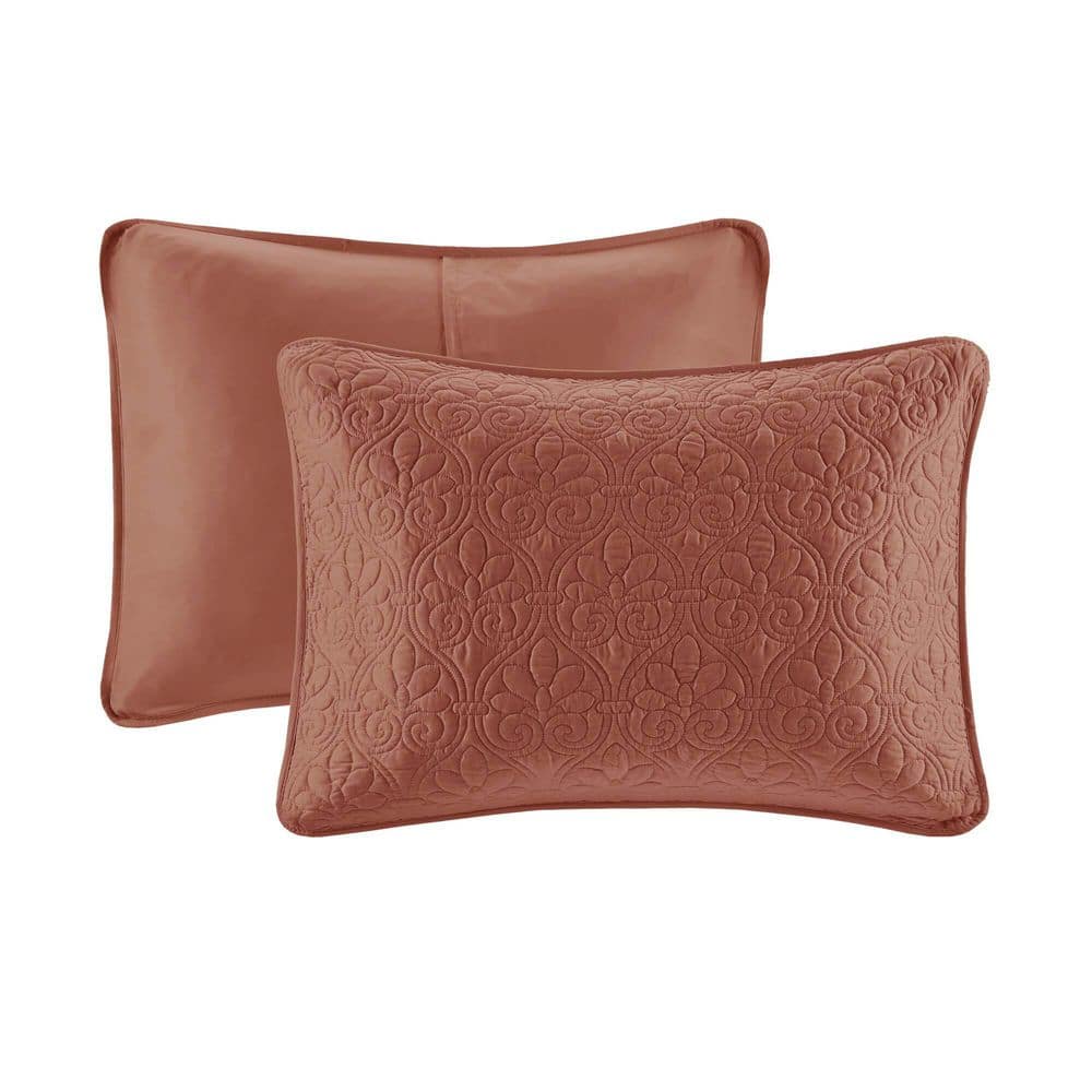 Clay Red King Microfiber Reversible Bedspread Set