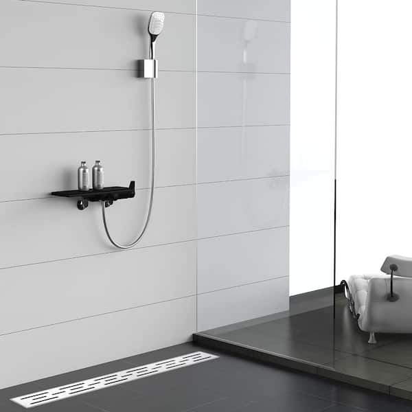24 in. Linear Stainless Steel Shower Drain - Slot Pattern