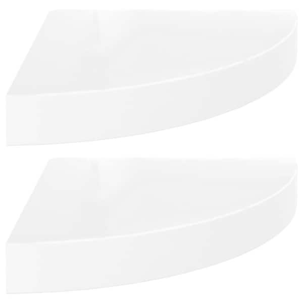 Phoebs 9.8 in. W x 9.8 in. D White Wood Solid Decorative Wall Shelf Set of 2