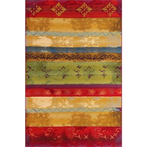 Outdoor Traditional Multi 5' 3 x 8' 0 Area Rug