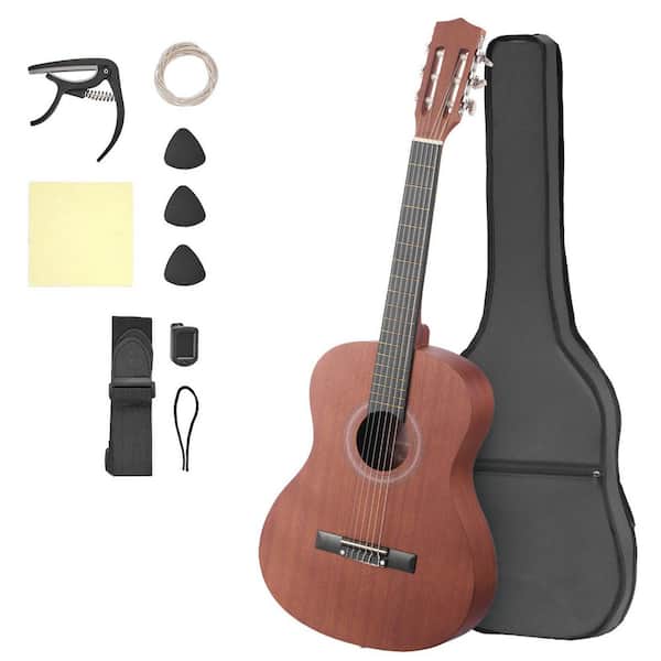 Classical Guitar 36 in. Wood Classical Guitar Starter Kit for Beginners with Nylon Strings Gig Bag Strap Tuner