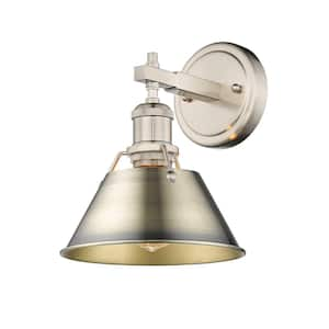 Orwell 7.5 in. 1-Light Pewter and Aged Brass Wall Sconce