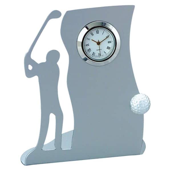 Visol Chrome Drive Golf Themed Metal Desk Clock